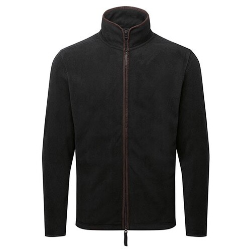 Premier Workwear Men's 'Artisan' Fleece Jacket (Black, Brown (ca. Pantone 4975C), L)