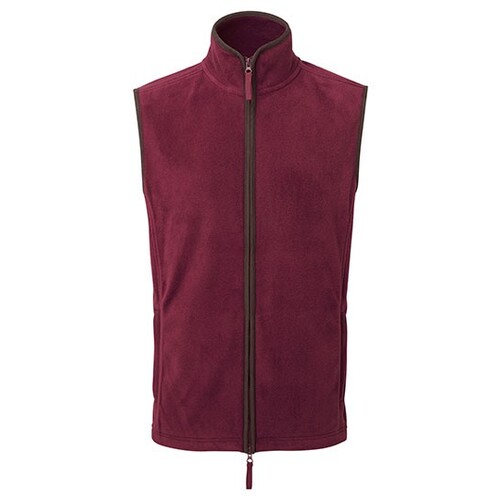 Premier Workwear Men´s ´Artisan´ Fleece Gilet (Burgundy (ca. Pantone 209C), Brown (ca. Pantone 4975C), S)