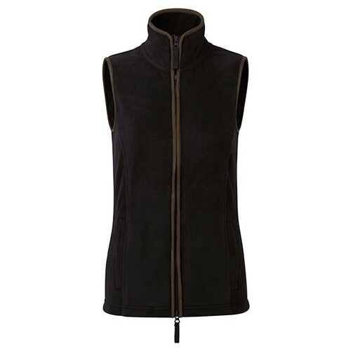 Premier Workwear Women's 'Artisan' Fleece Gilet (Black, Brown (approx. Pantone 4975C), 3XL)