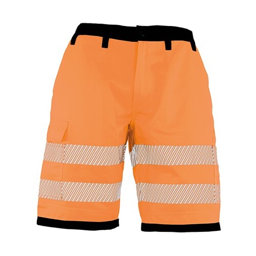 Korntex EOS Hi-Vis Workwear Shorts With Printing Areas (Signal Orange, Black, 46)