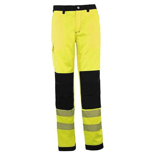 Korntex EOS Hi-Vis Workwear Trousers With Printing Areas (Signal Yellow, Black, 110)