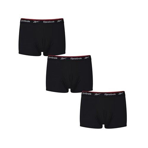 Reebok Uomo - Pantalone sportivo corto (3 Pair Pack) (Black, Black, Black, M)