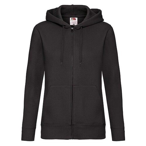 Fruit of the Loom Ladies´ Premium Hooded Sweat Jacket (Black, XS)