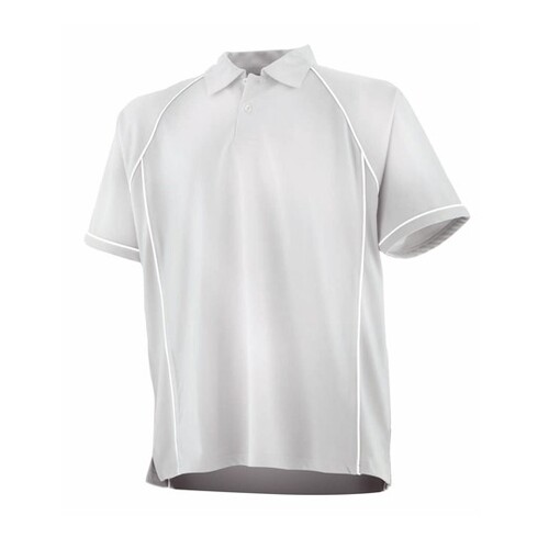 Finden+Hales Men´s Piped Performance Polo (White, White, 3XL)
