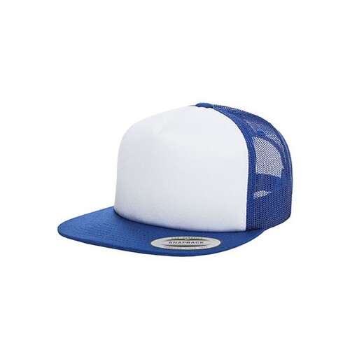 FLEXFIT Foam Trucker With White Front (Royal, White, Royal, One Size)