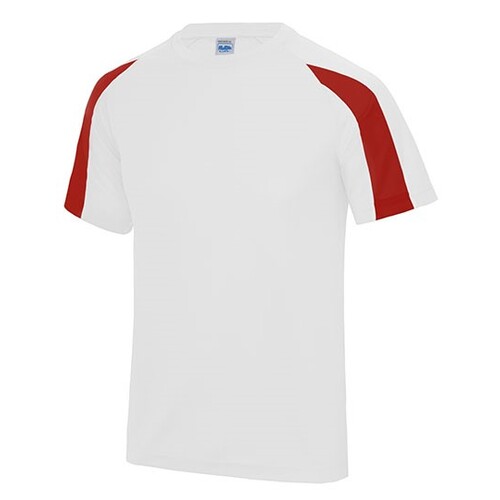 Just Cool Kids´ Contrast Cool T (Arctic White, Fire Red, 7/8 (M))
