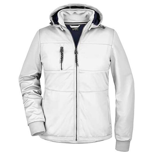 James&Nicholson Ladies´ Maritime Jacket (White, White, Navy, XXL)