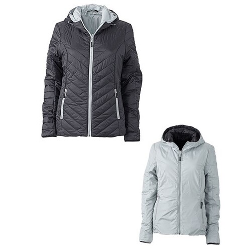 James&Nicholson Ladies´ Lightweight Jacket (Black, Silver (Solid), S)