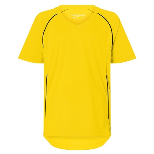 James&Nicholson Junior Team Shirt (Yellow, Black, XXL (158/164))