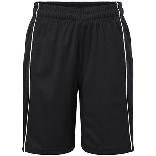 James&Nicholson Junior Basic Team Shorts (Black, White, XS (98/104))