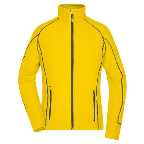 James&Nicholson Ladies´ Structure Fleece Jacket (Yellow, Carbon, XXL)