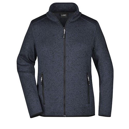James&Nicholson Ladies´ Knitted Fleece Jacket (Dark Grey Melange, Silver (Solid), M)
