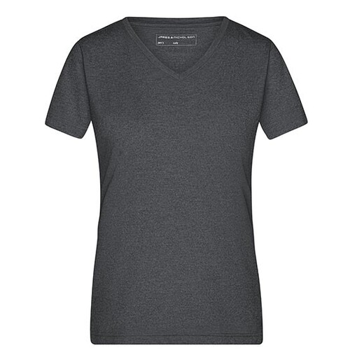 James&Nicholson Ladies´ Heather T-Shirt (Black Melange, S)