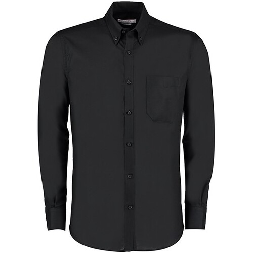 Kustom Kit Men`s Slim Fit Workwear Oxford Shirt Long Sleeve (Black, 36 (14))
