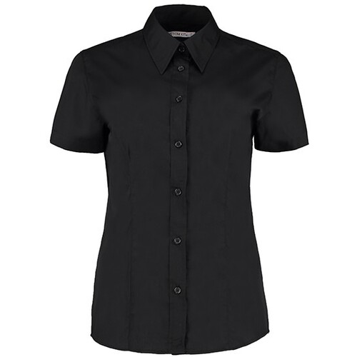 Kustom Kit Women´s Classic Fit Workforce Poplin Shirt Short Sleeve (Black, 34 (XS/8))