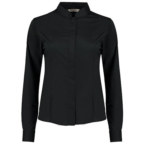 Women`s Tailored Fit Bar Shirt Mandarin Collar Long Sleeve