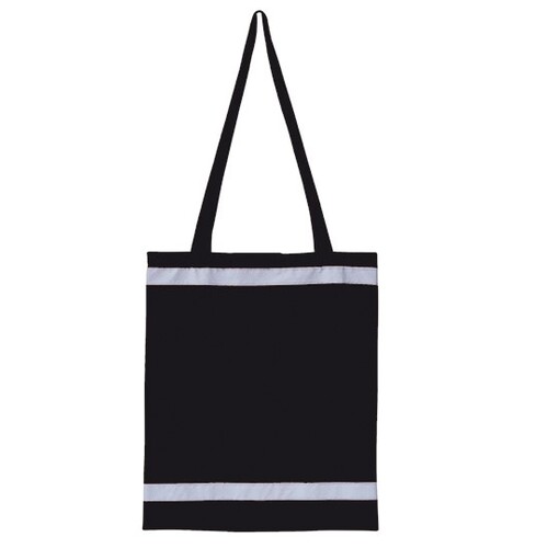 Korntex Warnsac® Reflective Shopping Bag With Long Handles (Black, ca. 38 x 42 cm)