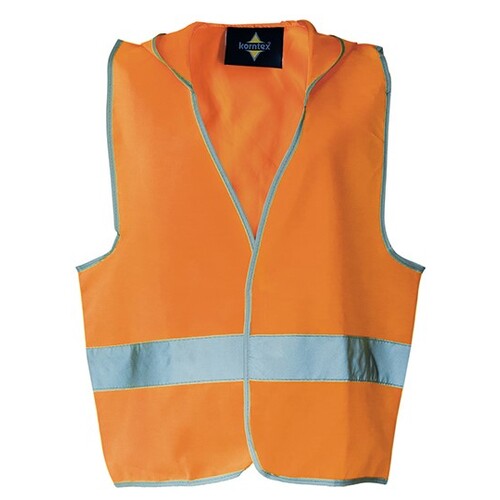 Korntex Kids´ Hooded Hi-Vis Safety Vest Odense (Signal Orange, XS (3-6 Jahre))