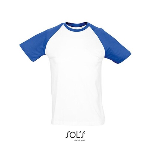 SOL´S Raglan T-Shirt Funky 150 (White, Royal Blue 241, XXL)