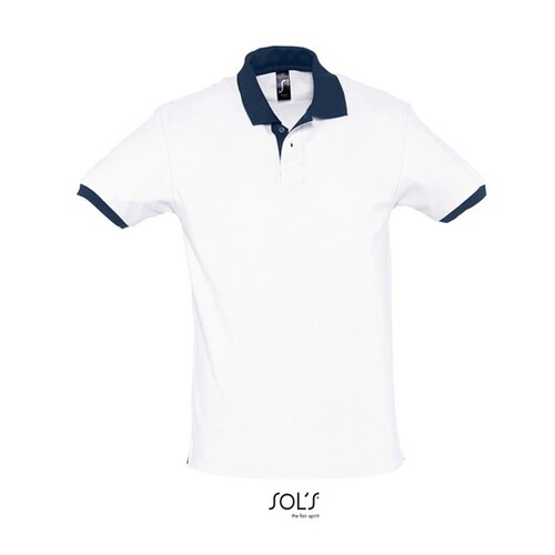SOL´S Polo Prince (White, French Navy, XXL)