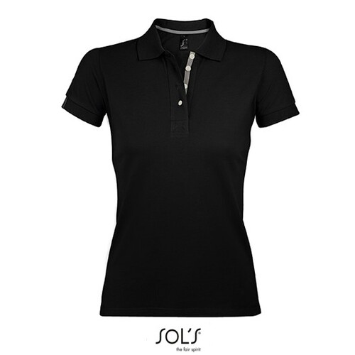 SOL´S Women´s Polo Shirt Portland (Black, Grey (Solid), XS)