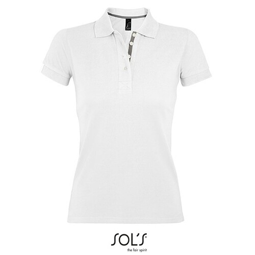 SOL´S Women´s Polo Shirt Portland (White, Grey (Solid), XXL)