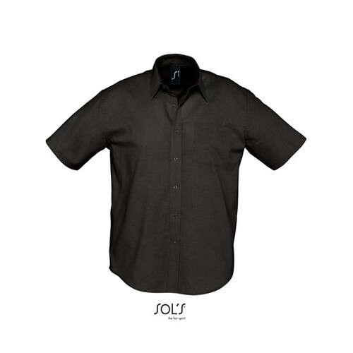 SOL´S Men´s Oxford-Shirt Brisbane Short Sleeve (Black, S)