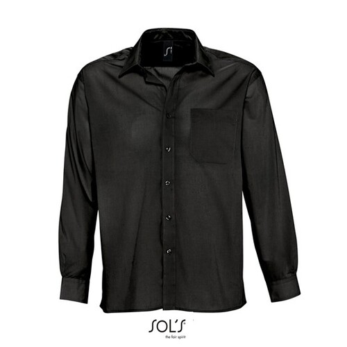 SOL´S Popeline-Shirt Baltimore Long Sleeve (Black, S)