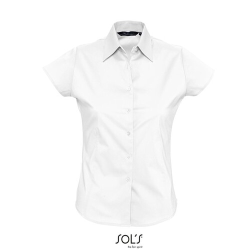 SOL´S Women´s Stretch-Blouse Excess Short Sleeve (White, XXL)