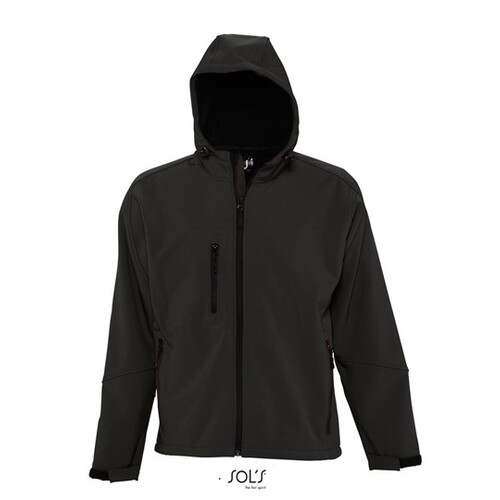 SOL´S Men´s Hooded Softshell Jacket Replay (Black, XS)
