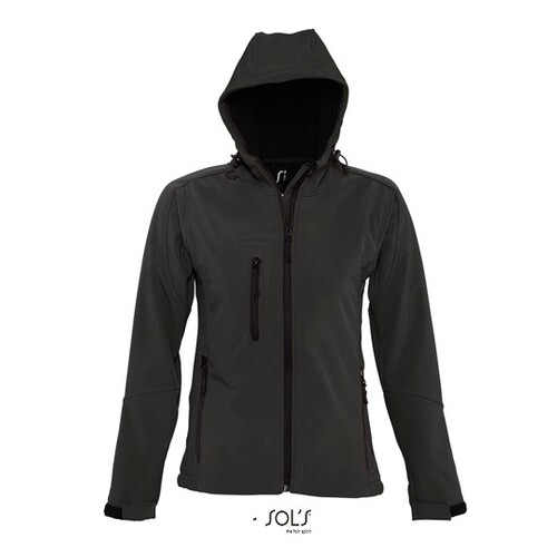 SOL´S Women´s Hooded Softshell Jacket Replay (Black, S)