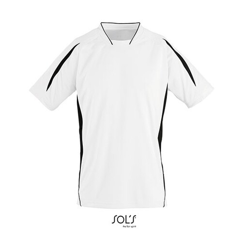 SOL´S Kids´ Short Sleeve Shirt Maracana 2 (White, Black, 12 Jahre (152))