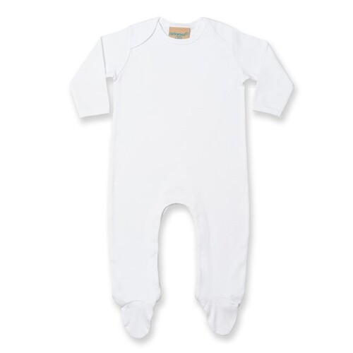 Larkwood Contrast Long Sleeved Sleepsuit (White, White, 6/12 Monate)