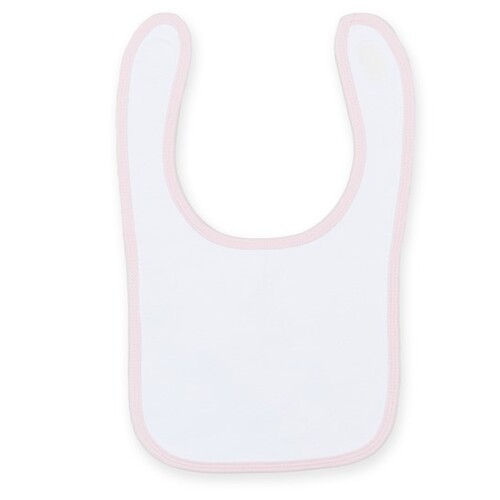 Larkwood Plain And Contrast Bib (White, Pale Pink, One Size)