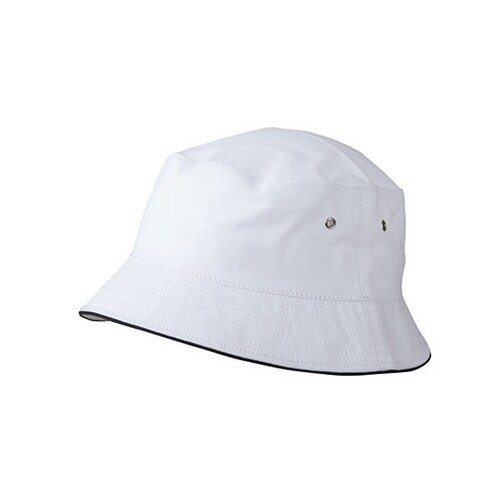 Myrtle beach Fisherman Piping Hat (White, Navy, L/XL (58 cm))