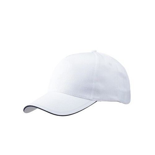 Myrtle beach 5 Panel Promo Sandwich Cap (White, Navy, One Size)