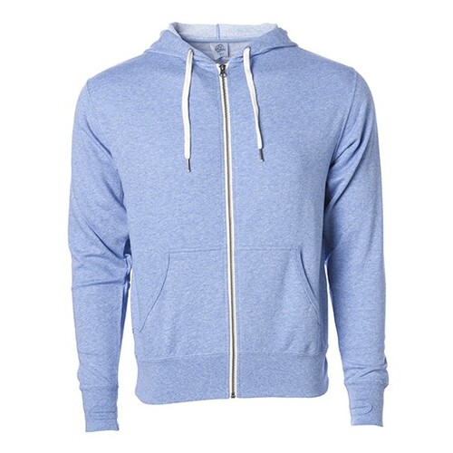Independent Unisex Midweight French Terry Zip Hood (Sky Heather, XXL)