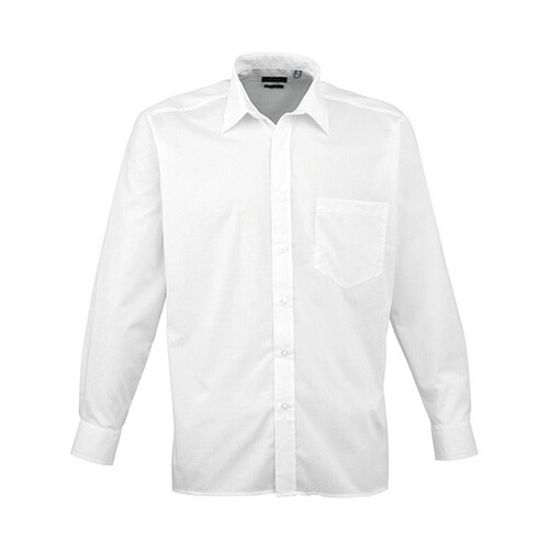 Premier Workwear Men´s Poplin Long Sleeve Shirt (White, 54 (22))
