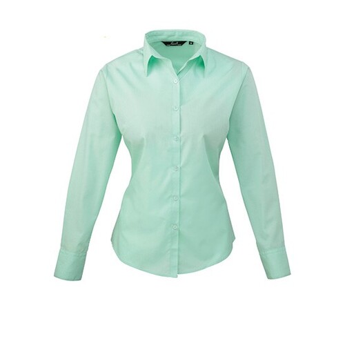 Premier Workwear Women´s Poplin Long Sleeve Blouse (Aqua, 34 (XXS/6))