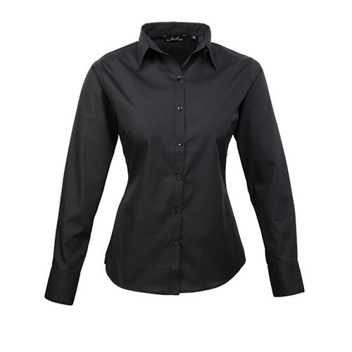 Ladies` Poplin Long Sleeve Blouse