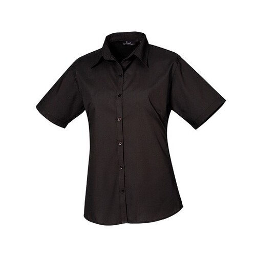 Ladies` Poplin Short Sleeve Blouse