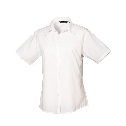 Ladies` Poplin Short Sleeve Blouse