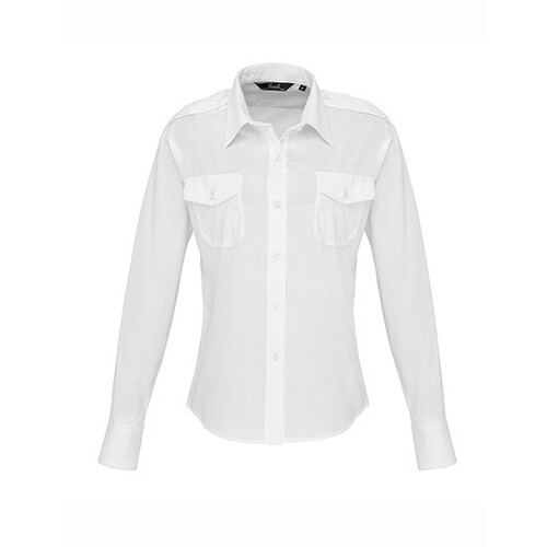 Premier Workwear Women´s Long Sleeve Pilot Shirt (White, 36 (XS/8))