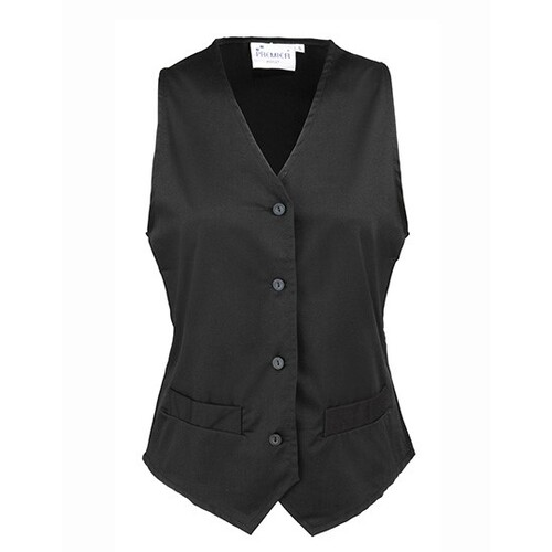 Premier Workwear Women´s Hospitality Waistcoat (Black (ca. Pantone Black C), S)