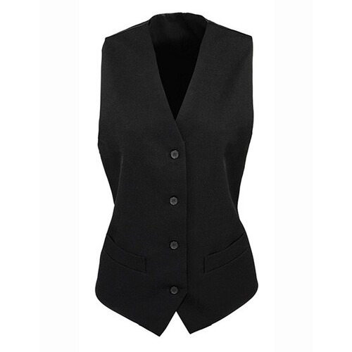 Premier Workwear Women´s Lined Polyester Waistcoat (Black (ca. Pantone Black C), XXS)