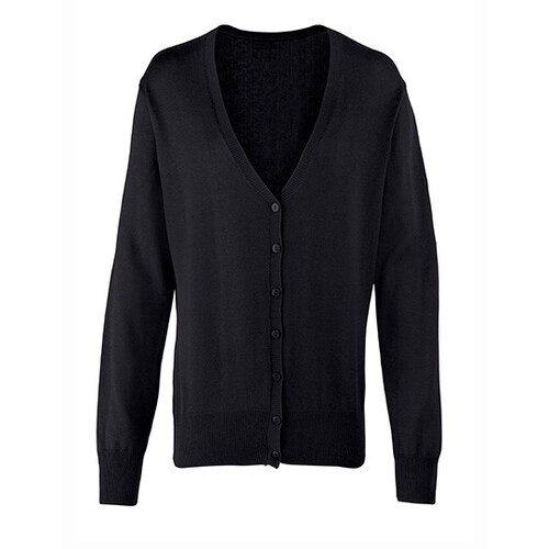 Premier Workwear Women´s Button Through Knitted Cardigan (Black (ca. Pantone Black C), XS (8))