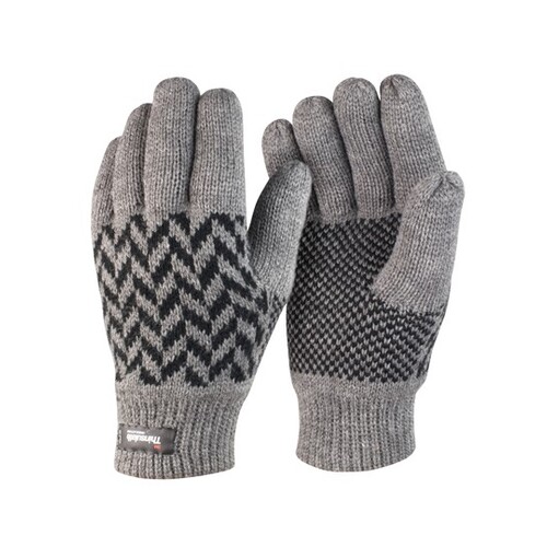 Result Winter Essentials Pattern Thinsulate Glove (Grey, Black, S/M)
