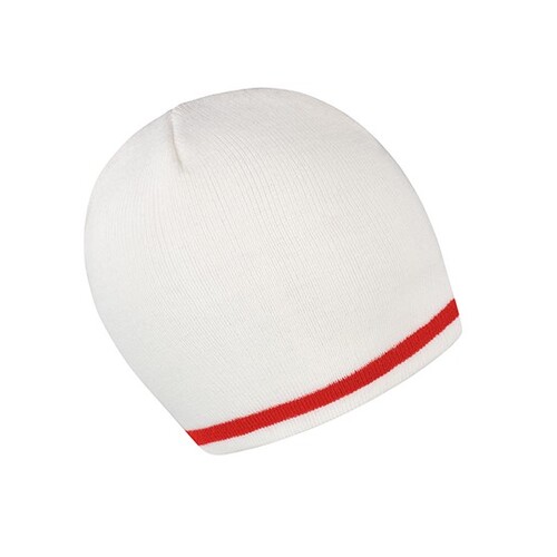 Result Winter Essentials National Beanie (White, Red, One Size)