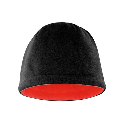 Result Winter Essentials Reversible Fleece Skull Hat (Black, Red, One Size)