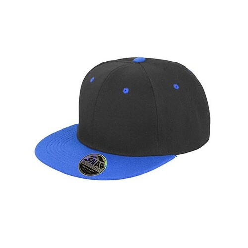 Result Headwear Bronx Original Flat Peak Snapback Dual Colour Cap (Black, Azure, One Size)